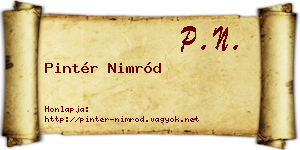 Pintér Nimród névjegykártya